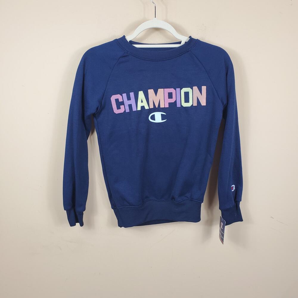 Champion Powerblend Boyfriend Crew Color Pop Logo Women's Size XS